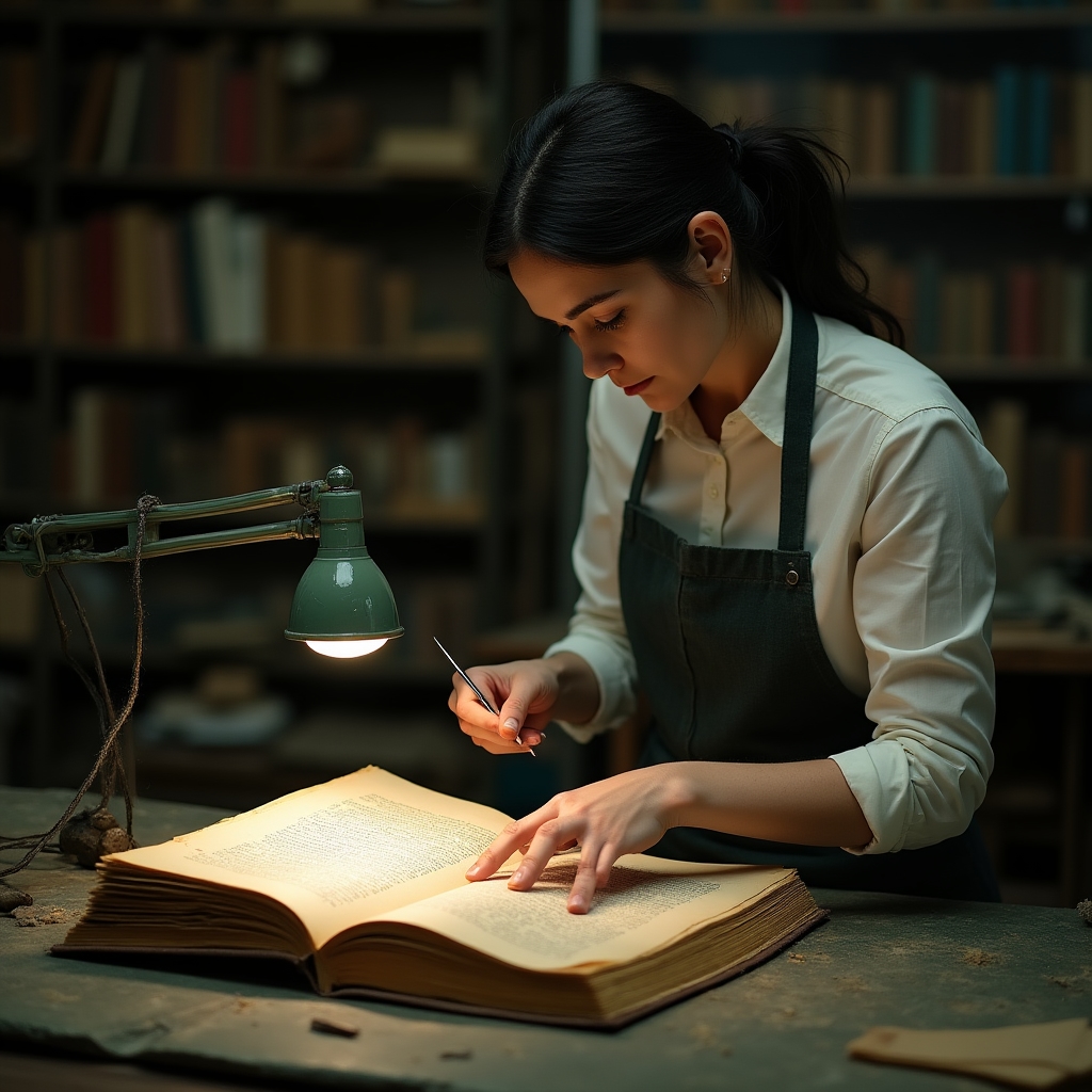 Процесс реставрации старинной книги